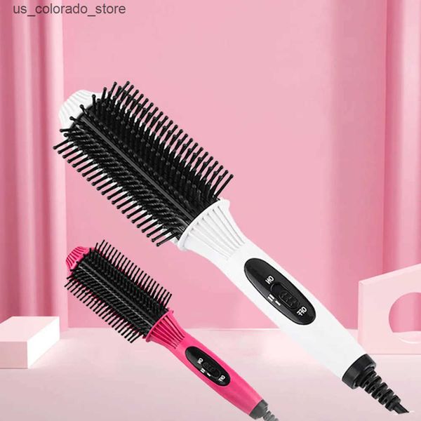Electric Hair Brushes NEW Hair 2 in 1 Hot Comb Straightener Wet Dry Hair Straightening Comb Hair Curler Brush Hair Fast Heat Hair Styling To