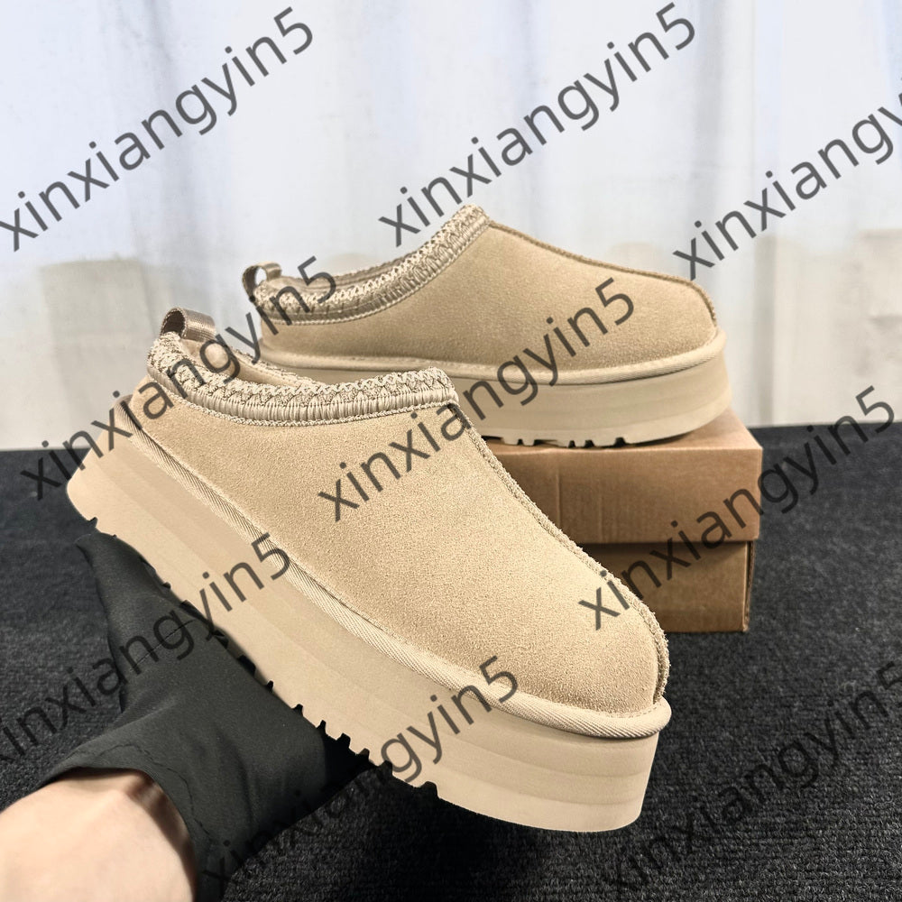 Designer Tasman Womens Tazz Slippers Vintage Mustard Seeds Chestnut Sand Matte brown fur sheepskin Classic Boots Winter non-slip shoes Suede wool bo