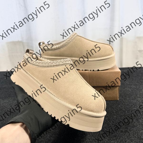 Designer Tasman Womens Tazz Slippers Vintage Mustard Seeds Chestnut Sand Matte brown fur sheepskin Classic Boots Winter non-slip shoes Suede