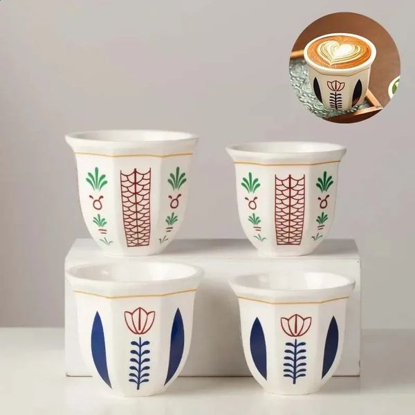 180250ml Esspresso Cup Ceramic Middle Eastern Style Handheld Milk Cappuccino Latte Art Coffee Gift Tea 240903