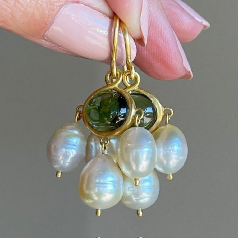 TEMU Vintage Bohemian Women's Earrings With Greenish-blue Teardrop -like Beads & Golden-tone Vintage Pendant - Boho Jewelry For Casual Attire,