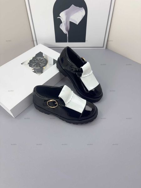 Classics kids leather shoes Black white combination design baby Sneakers Size 26-35 Carton packaging child designer shoe boys girls Dress sh
