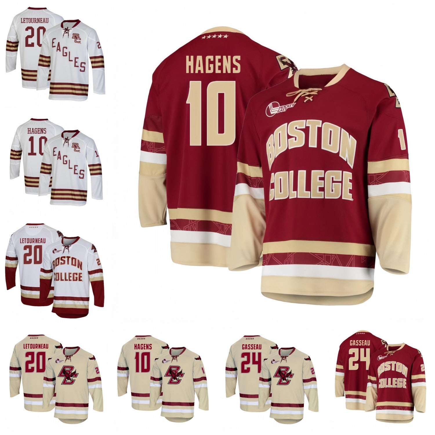 Boston College Hockey Jersey James Hagens Brian Leetch Johnny Gaudreau Dean Letourneau Andre Gasseau Hagens Demko Radivojevic Korec Conmy Moore Kost