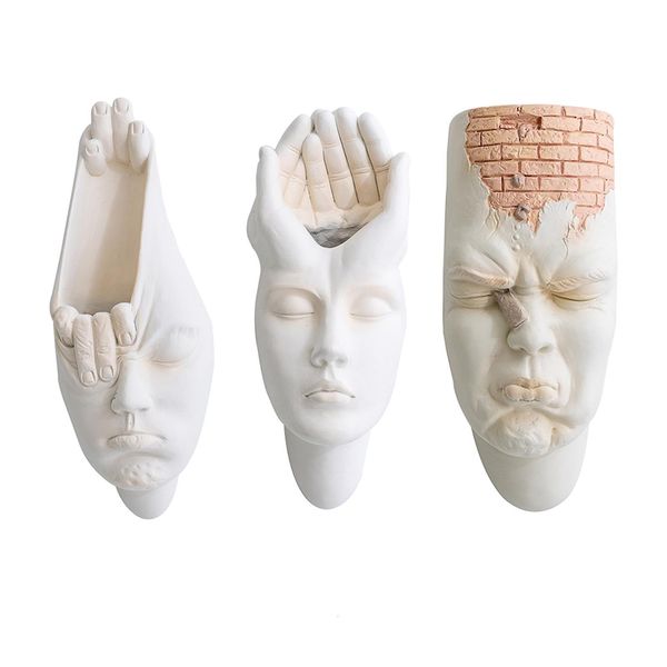 Planters Pots Planters Pots Wall Planter Flower Vase Wall Sculpture Hanging Flowerpot Accent Holders Bar 230508 S2412216