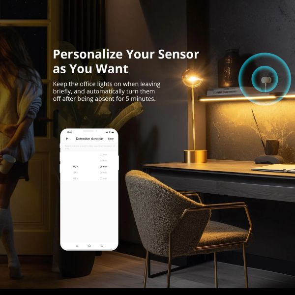 SONOFF SNZB-06P Zigbee Human Presence Sensor Smart Home Light sensing Microwave radar Works with eWeLink Alice Alexa Google