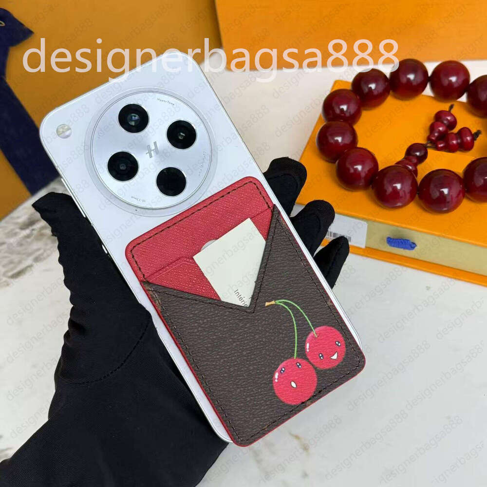 Top quality Cherry designer card holder men women magnetic card case for phone cardholder top mirror quality mini wallet Business carrying purse M14