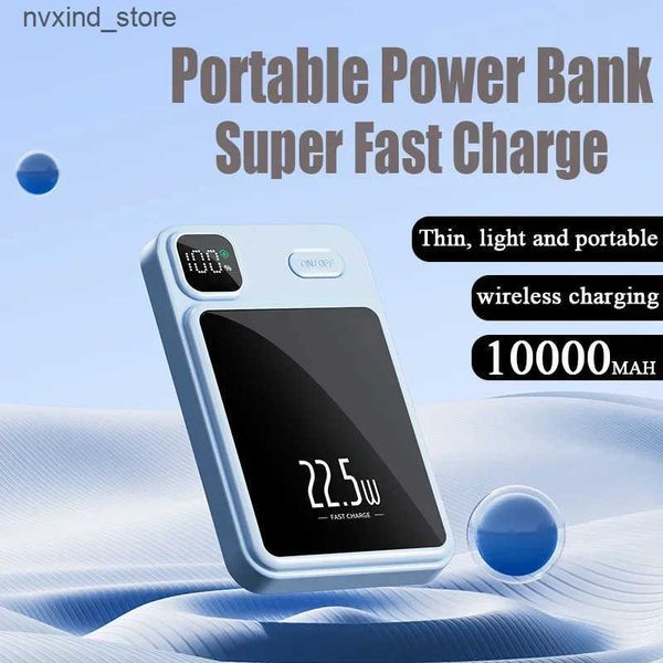 Cell Phone Banks New Wireless Magnetic 10000mAh Magsafe 22.5W Power Bank Super Fast Charging Suitable for IPhone Samsung J241129