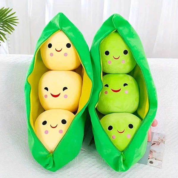 Cute Plush Peas Filled Plant Toy Creative Pea Children Kaii Doll Bean Baby Pillow Cushion Girl GiftXJ250109