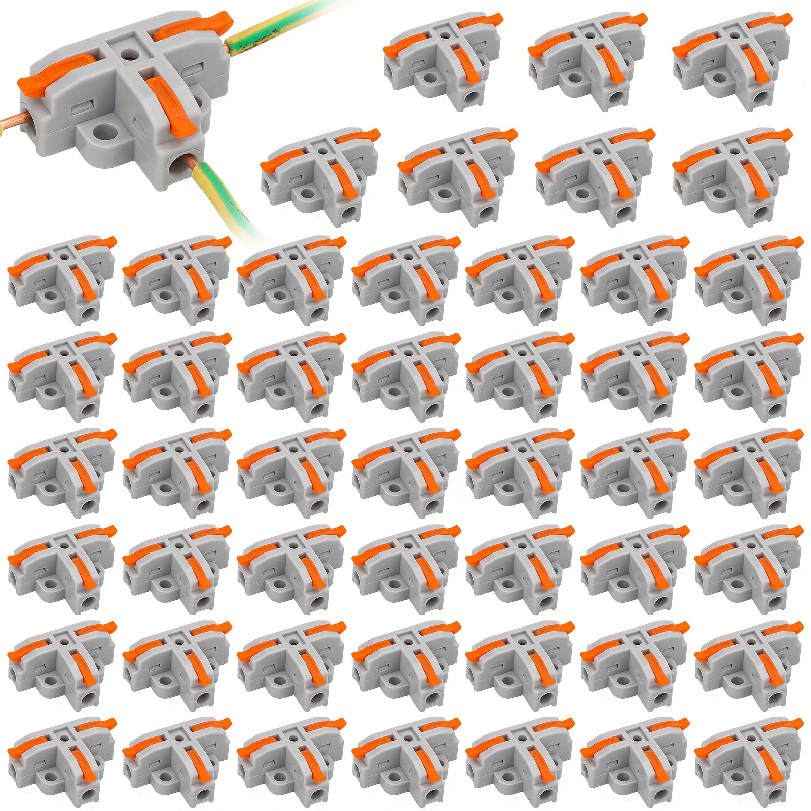 TEMU 50pcs T-tap Wire Connectors, Quick Connect, Flame-retardant & -resistant For Awg 28-12, Ideal For Home Wiring & Electronics