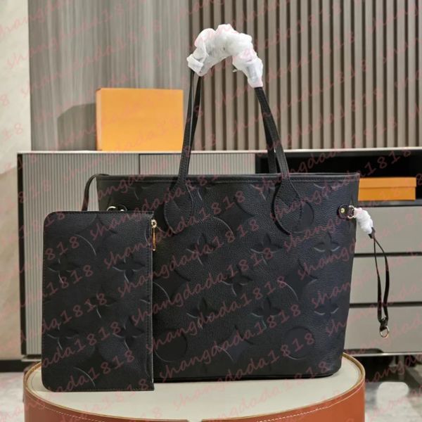 2024 designer bag 2pcs Set Naverfull Embossed Flower Women Handbag Shoulder Bags Fashion Composite bag Lady Clutch Tote Bag shopping Female