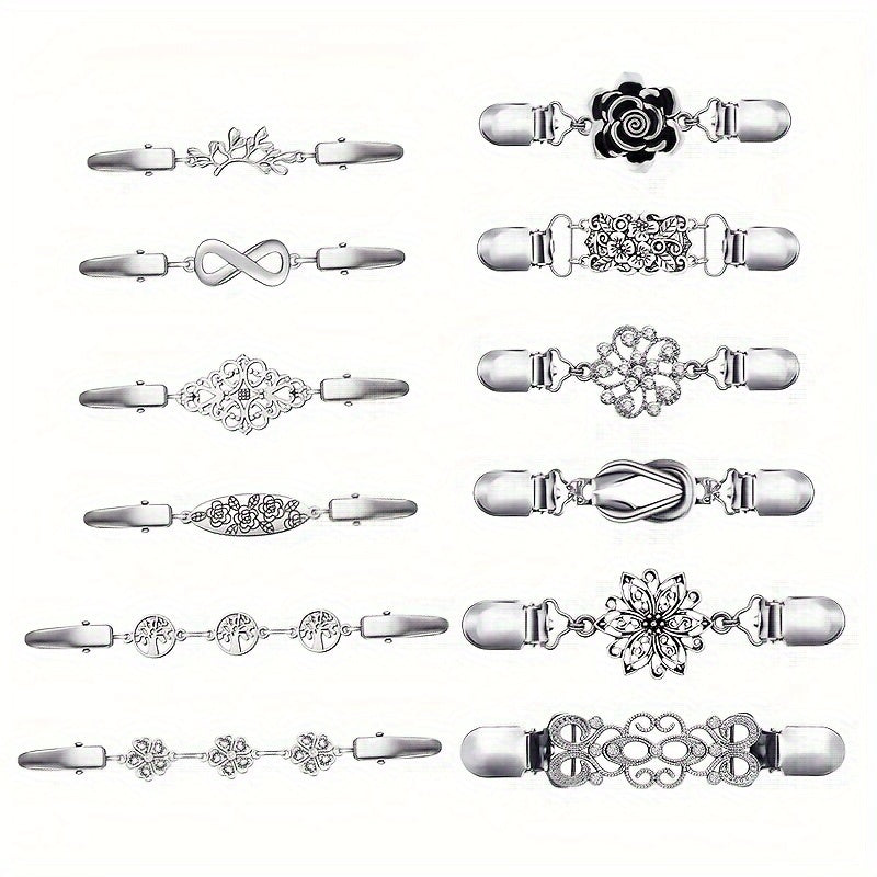 TEMU A Set Of 12 Vintage Shirt Dresses, Cardigans, Waist Clips For Women, Knitted Shawls, Brooches, And Jackets