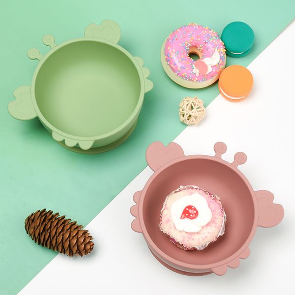 Baby Food Bowls 1-3 Years Old Integrated Silicone Bowl with Suction Cup High Temperature and Anti-fall Children&#039;s Tableware