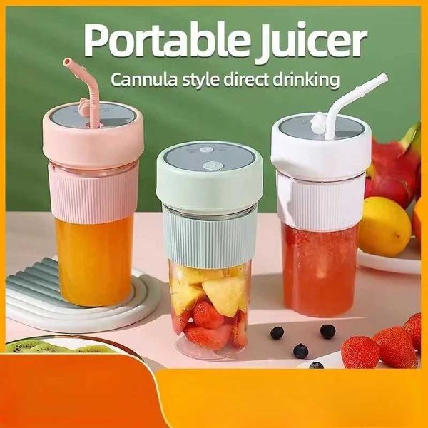 Mini electric charging portable wireless juice cup 6-plade fruit smoothie blender pure blender M240828
