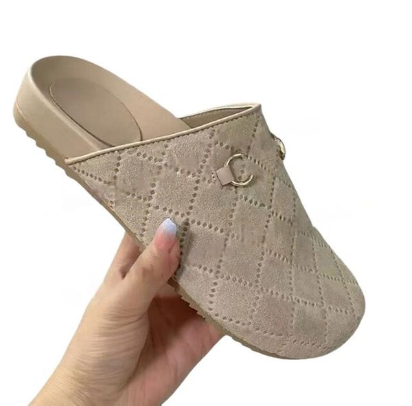 Tapeiros designers deslizam MULES Designer Woman Designer Shoes Sliders Sliders Fashion Moda Casual Plataforma Luxúria Camurça de Camurça Me