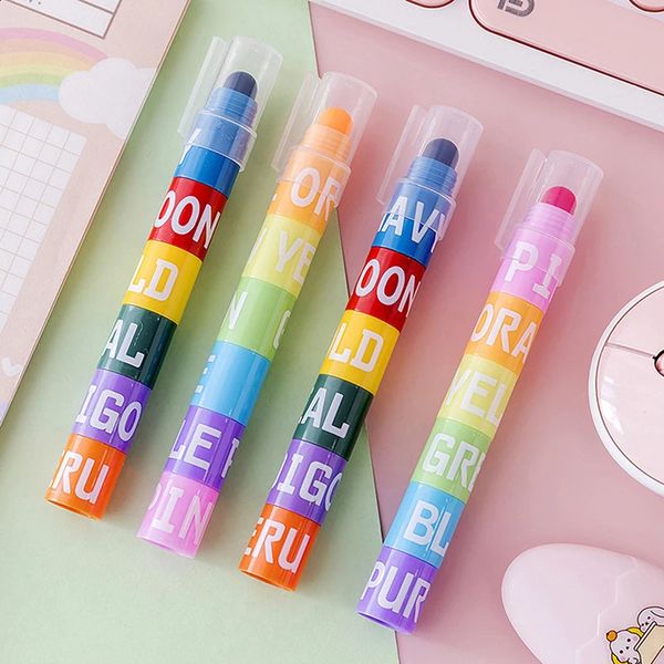 6 Colors Splice Mini Bible Highlighters Vintage Candy Gel Dry Highlighter Markers 241119