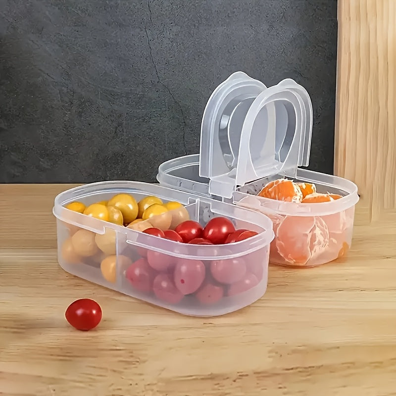 TEMU 4-2pcs Multifunctional Food Storage Containers, Double Compartment Spice Storage Boxes, Suitable For Fruits, Spices, Herbs, Sealed, Microwave