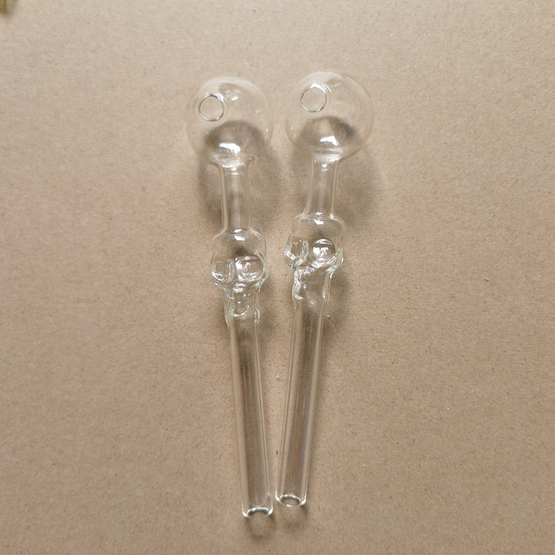 10Pcs 5.5 inch length Skull bubbler pyrex glass pipes Curved Glass Oil Burners Pipes glass tube Balancer Skull head smoking pipes