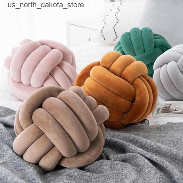 Cushion-Decorative Pillow Knot Ball Round Throw s Home Decor Cushion Decorative Aesthetic Handmade Throw s Khaki Cream Pink White Black J241