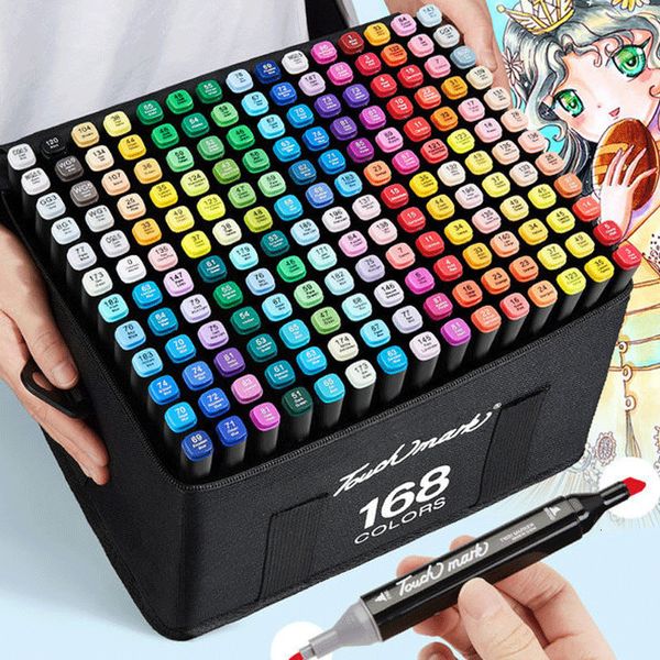 wholesale Painting Pens 24120 Colored Marker Set Manga Brush Pen Drawing sketch Art supplies Stationery Lettering Markers School 230818