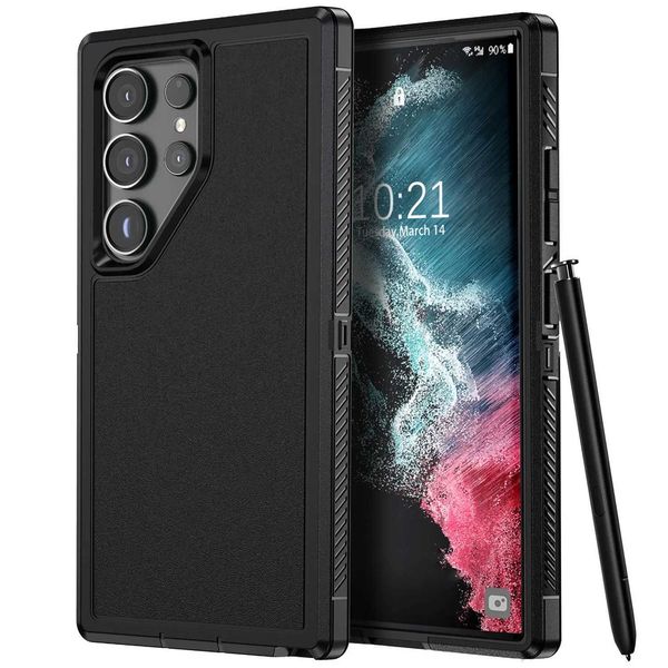 Suitable for Galaxy S22 tra 5G double-layer shell ultra-thin hybrid sturdy shockproof phone cover black Y250108