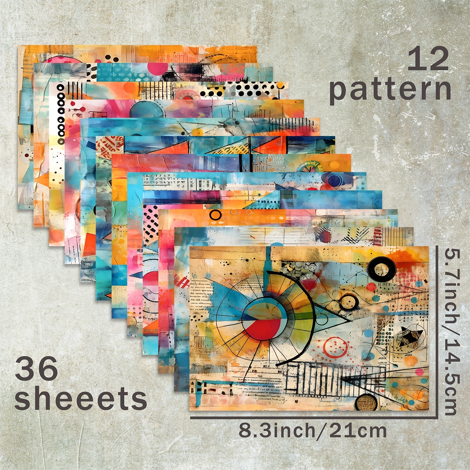 TEMU 36pcs A5 Craft Paper Pad, Vibrant , Premium Heavyweight Cardstock, For Scrapbooking, Journaling, Greeting Cards, And Diy Crafts