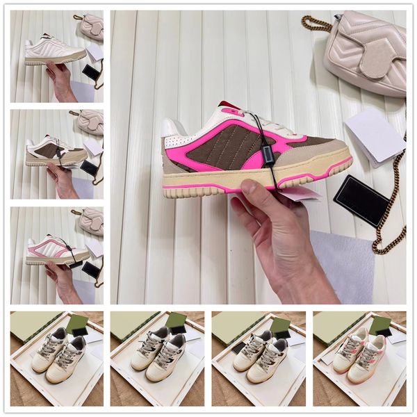 Men Women Casual Shoes Designer Sneaker Classic Luxury Web Shoe Flat Canvas Leather Brown Orange Green Pink Stripes Platform Shoe Trainers S