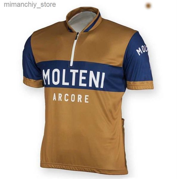 Cycling Jersey Sets 2024 MOLTENI ARCORE RETRO Cycling Jersey Set Mens Ropa Ciclismo Cycling Clothing MTB Bicyc Clothes Bike Uniform 2XS-6XL