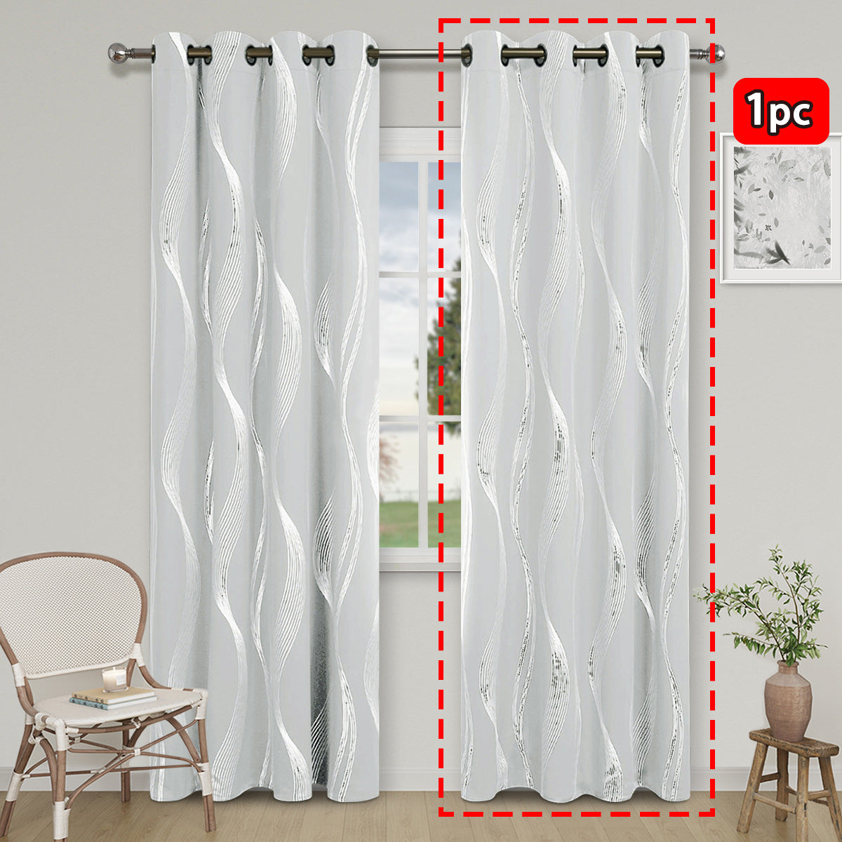 YL-37111 cross-border hot stamping and silver marble high-precision blackout curtain punching living room sunscreen finished curtain