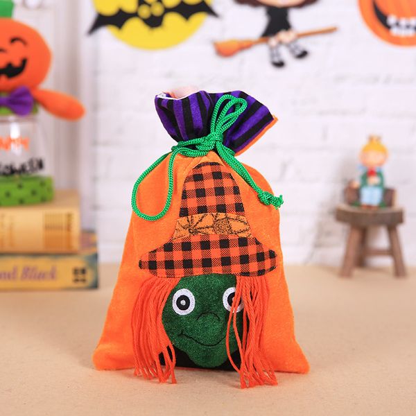 Wholesale Halloween decoration candy bags Velvet gift bags Children&#039;s Ghost Day hand pumpkin witch bags party supplies