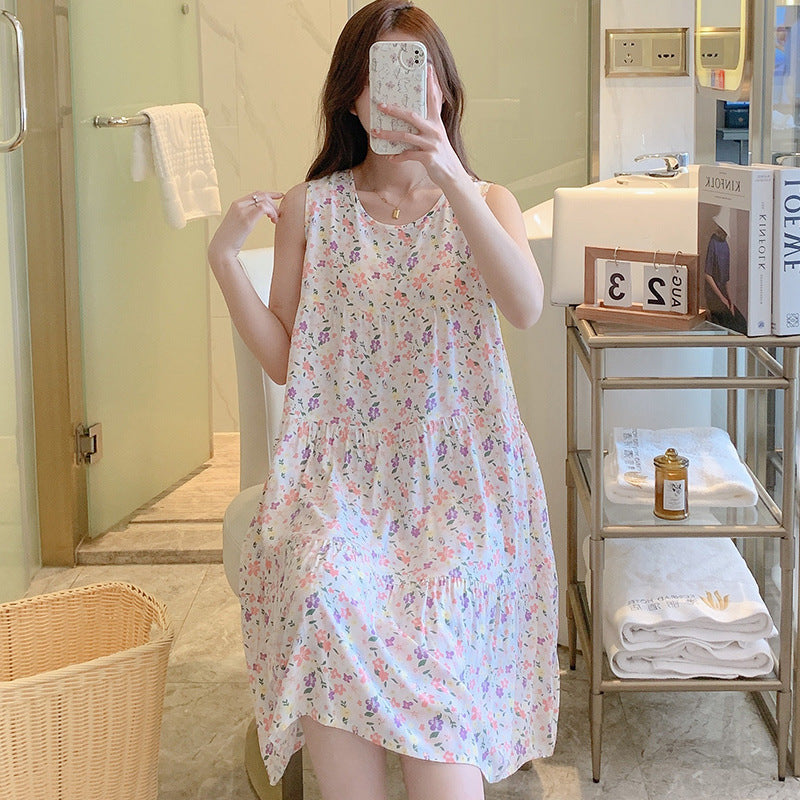 B940-Pajamas for women new summer short-sleeved trousers with chest pads thin casual outerwear home clothes