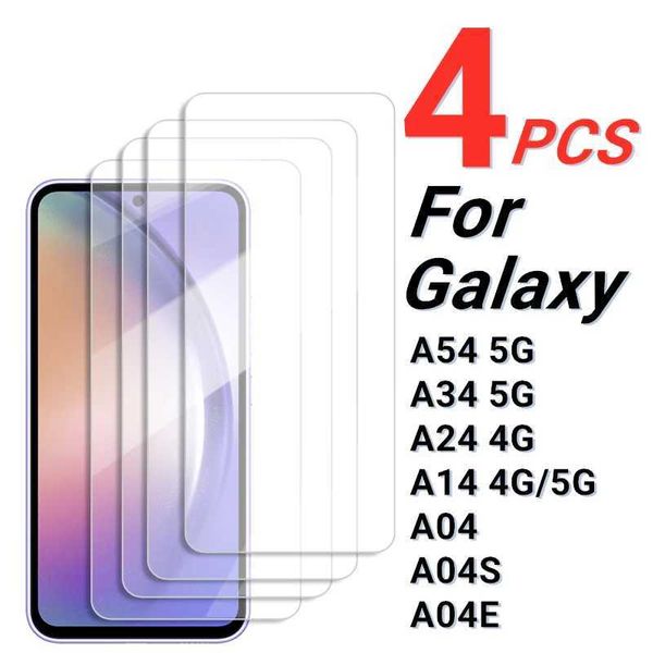 Cell Phone Screen Protectors 2-4PCS Screen Protector For Samsung Galaxy A54 5G Tempered Glass Samsung Galaxy A04S A14 A24 A34 A54 5G Full Gl