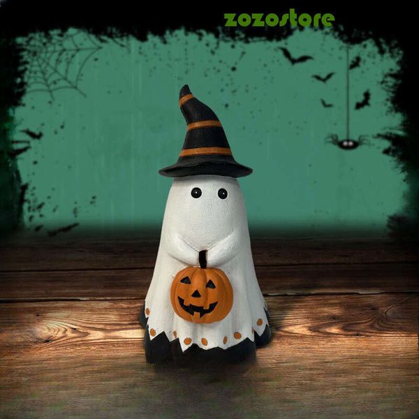 Ghost Pumpkin Doll Halloween Sculpture Resin Ghost Ghost Pumpkin Doll Props Decorations Mini Cartoon Ghost Pumpkin Dolls 375