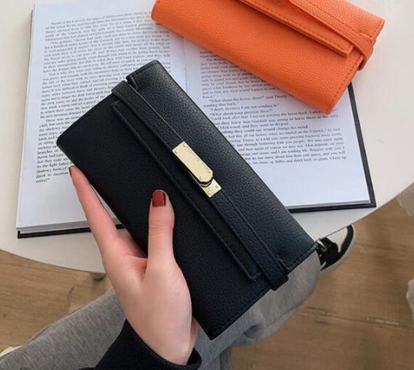 Black Large Leather Wallets Designer Card Holders Handbags For Men Women Fashion Pouch Document Holders Clutches Coins Purse Long Credit