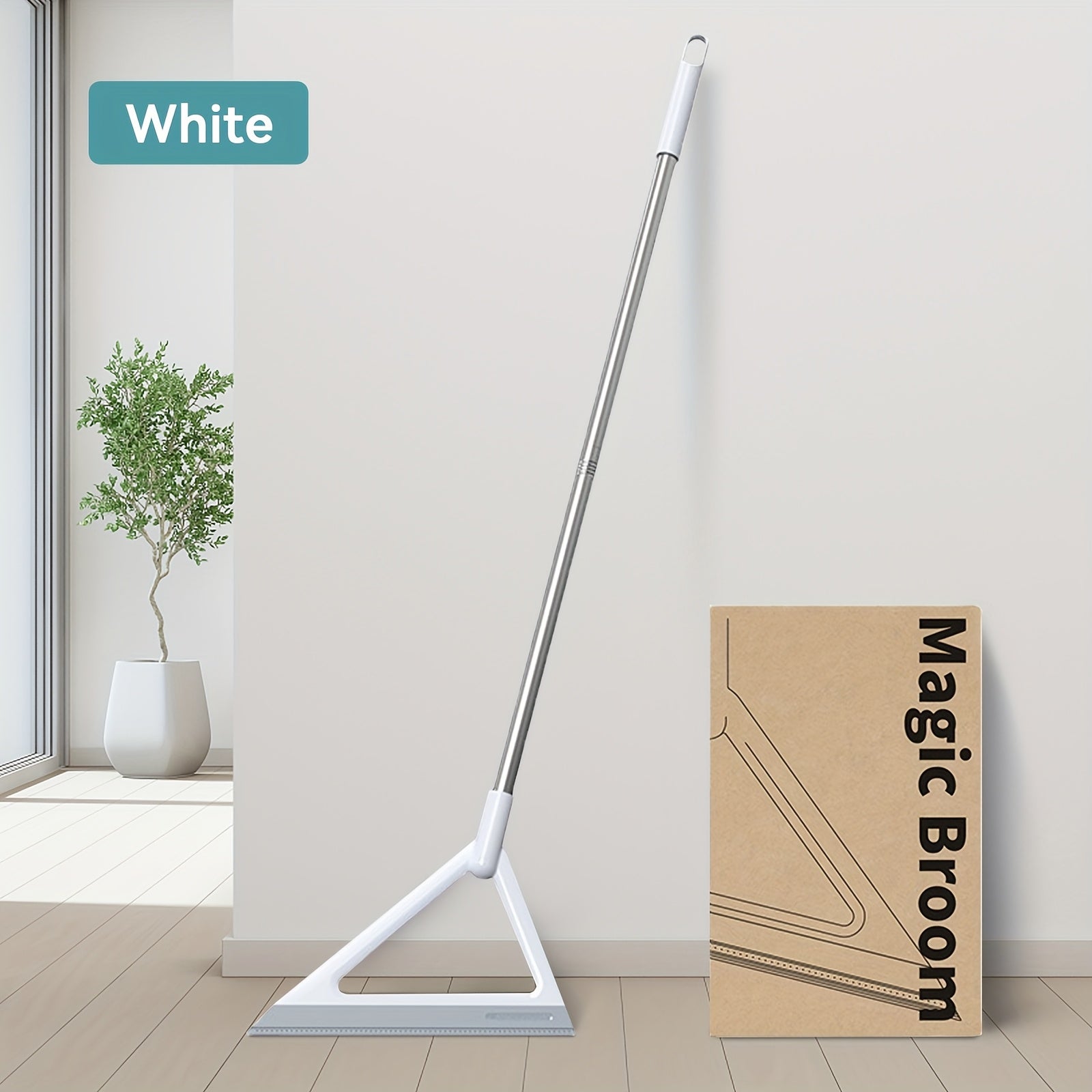 TEMU Magic Broom, Broom With Tpr Scraper, Ideal For Kitchens, Bathrooms, Living Rooms & Outdoors, , Space-saving