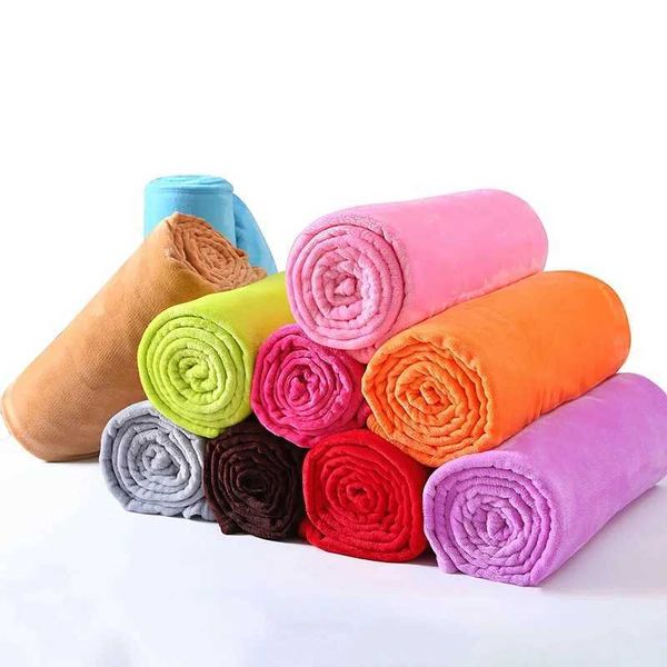 Solid Color Soft Warm Coral Fleece Blanket Plush Fuzzy Lightweight Throw Super Soft Microfiber Flannel Nap Blankets for CouchM240807
