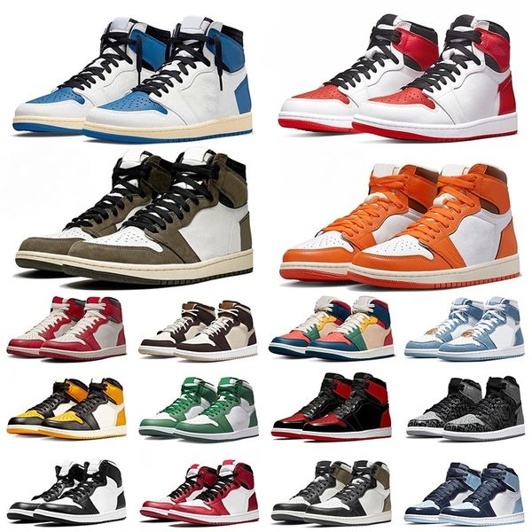 1s Basketball shoes Sneakers Reverse Mocha Olive Black Jumpman Phantom Bred 1 Toe Panda UNC Wolf Grey True Blue Men Women high mid Outdoor S