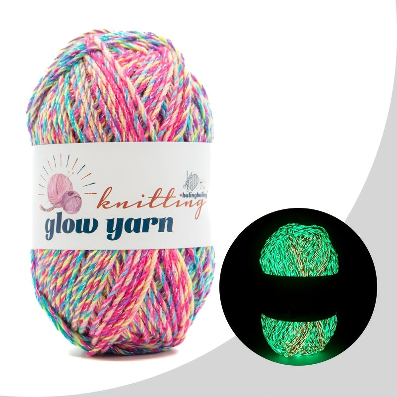 TEMU -the-dark Yarn For Knitting And Crocheting – 78 Yards, 30g, Luminous Neon Colors (pink-green-blue-red-white), Perfect For Diy Crafts, Halloween,