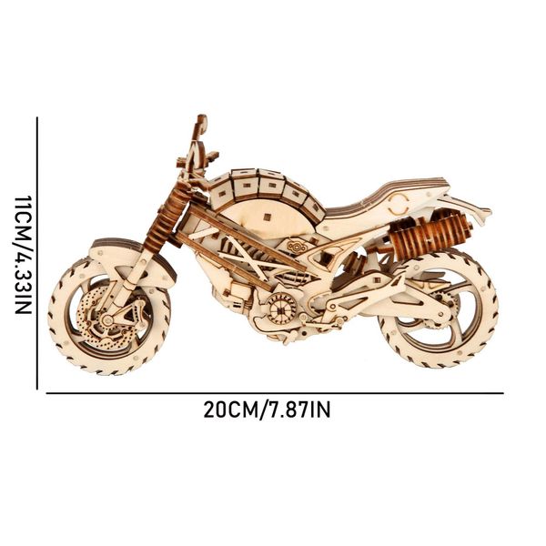 motorcycle Model DIY 3D Wooden Puzzle Building Block Kits Assembly Toy Birthday Gift For Kids Adult Home DecorC250110