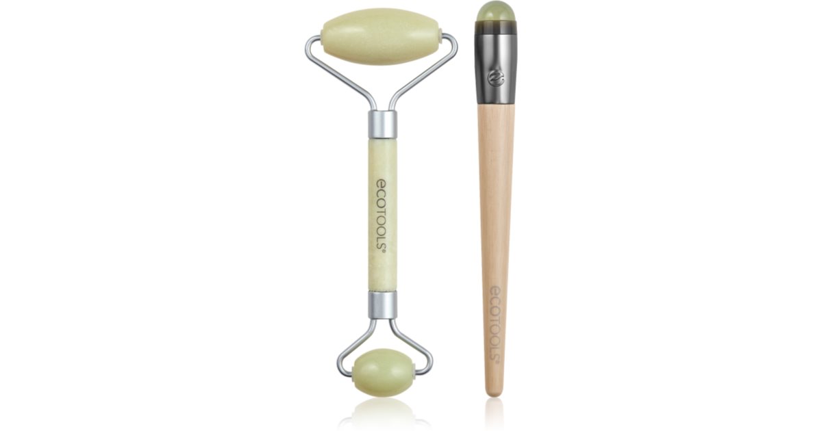 Ecotools Rouleau de massage du visage Jade Duo et outils de massage du contour des yeux 1 pièce