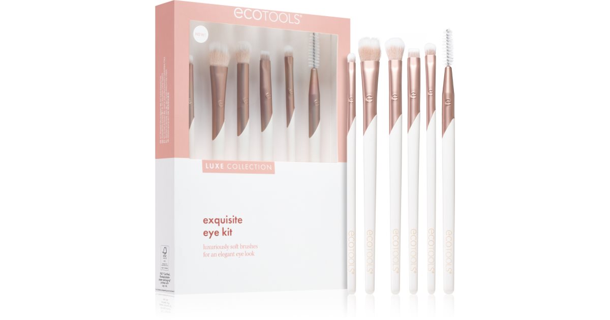 Ecotools Luxe Colección Exquisito Juego de Pinceles para Ojos y Cejas 6 Piezas