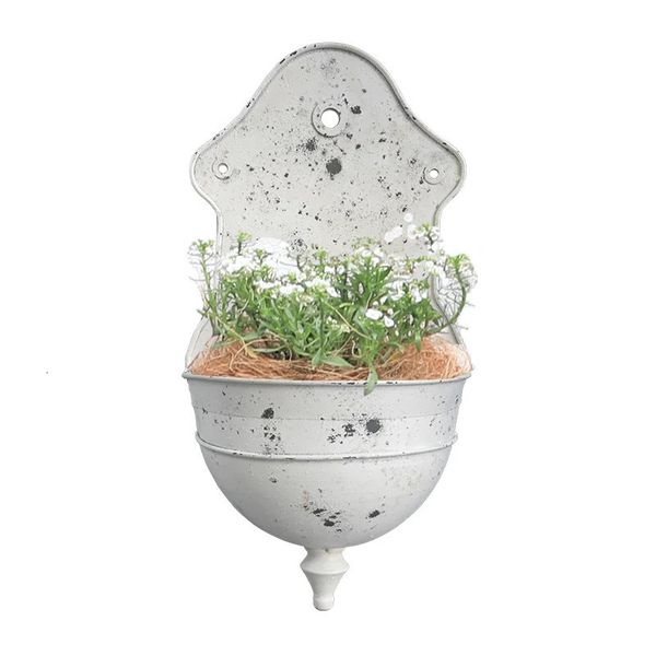 Planters Pots Wall Hanging Flowerpot Farmhouse Style Hanging Wall Vase Fower Pot Flower Rack Planter Basket Home Decor 231025