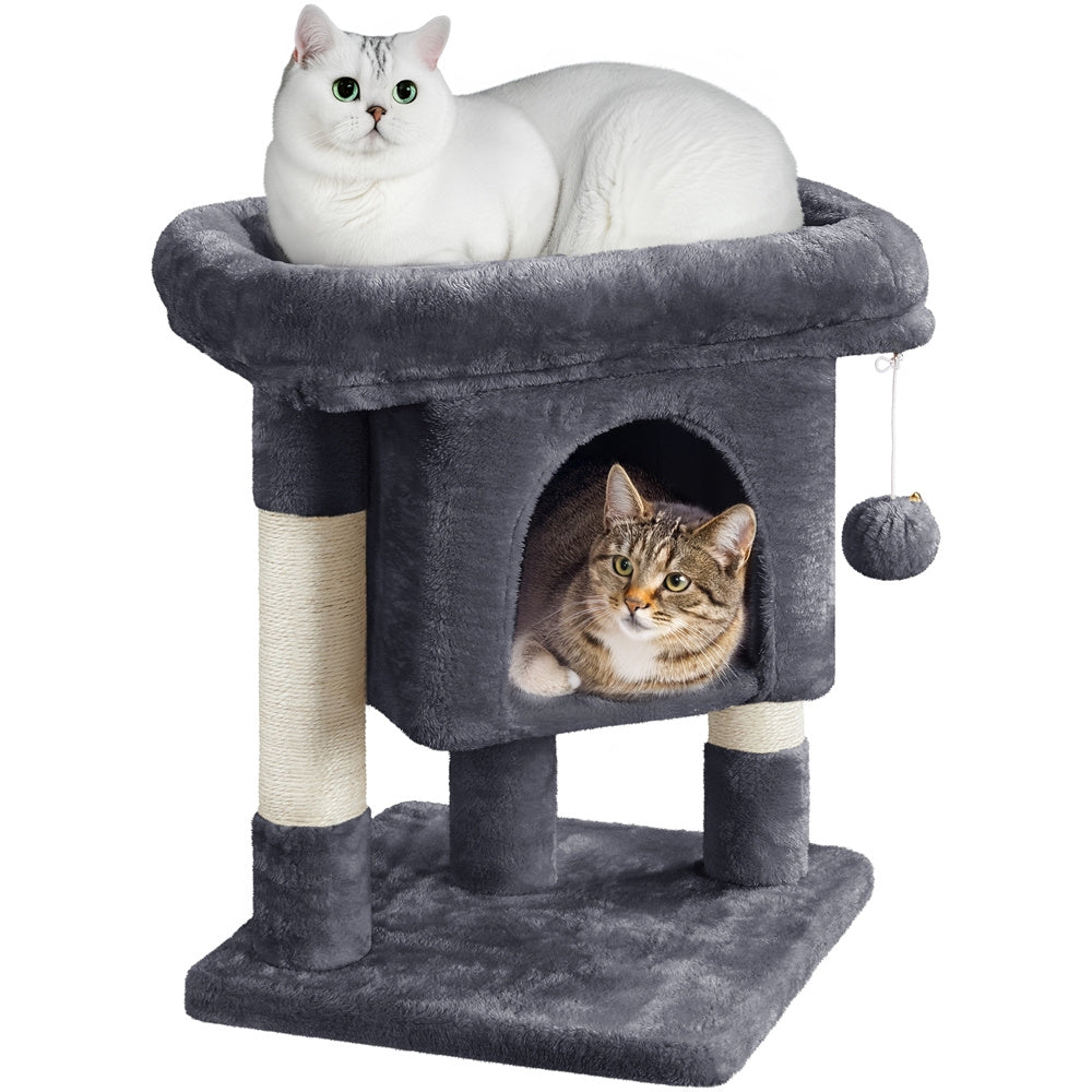 TEMU 23.5in Cat Tree Tower, 2-level Cat Condo With Sisal-covered Scratching Posts, Furniture, Halloween Cat Furniture For Indoor Kittens And Cats