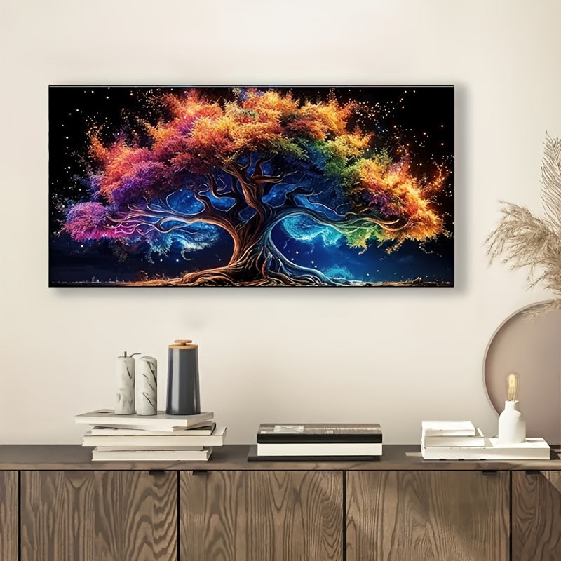 TEMU 1pc 5d Diamond Painting Kits, Large Life Tree Set - Life Tree Diamond Painting Set, Full Tree Painting, Office, Living Room Or Room Wall Decor,