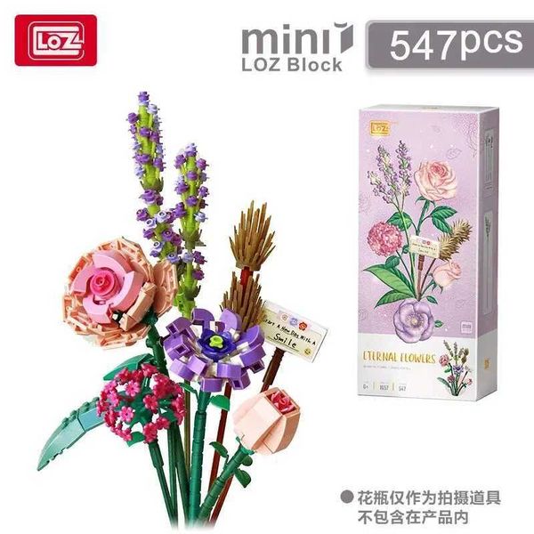 Blocks Mini Block s Building Toys Bricks Flowers Puzzle Pot Plants Girls Gift Home Decor (1657-1659(With Box)) S2412202