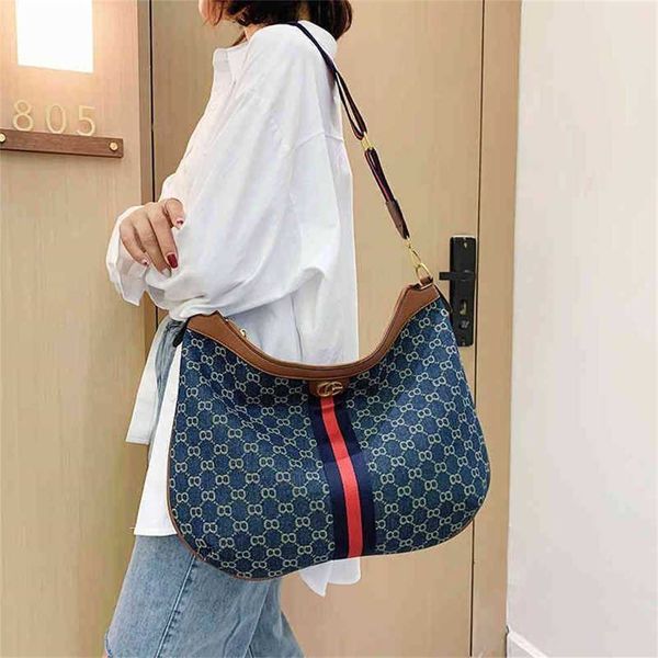 High-end Purses Clearance Messenger Bags Denim Handbag Real leather 2025 spring-summer new Ophidia canvas shoulder backpack bucket bags 15%