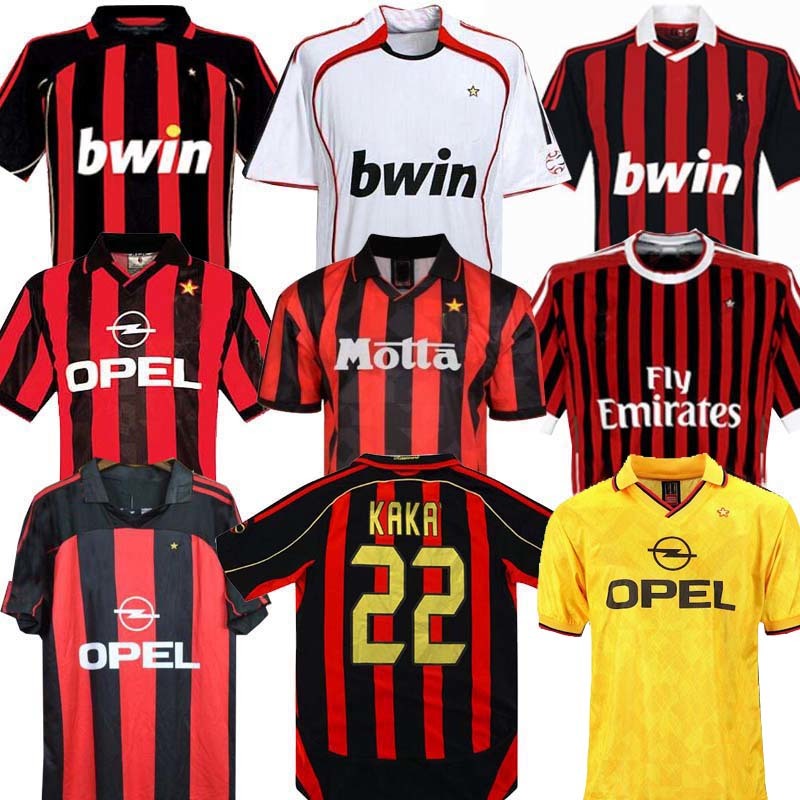 90 91 Retro Soccer Jerseys shirts home 06 07 milan 2009 PIRLO SHEVCHENKO 01 02 03 Maldini Van Basten football shirts KAKA Inzaghi 95 96 97 Gullit SO