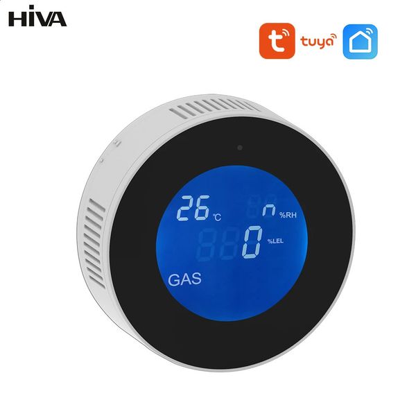 Wi -Fi Intelligent Natural Gas Vapa Detector Monitor de alarme Digital LCD Display Display Housed Kitchen Gas Sensor 240710