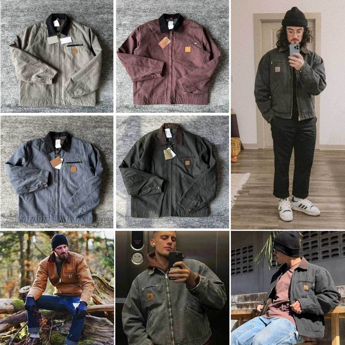 Men&#039;s Jacket Vintage Designer Canvas classics Pullover Jackets Stand-up Collar Washed Cardigan Jacket Padded Coat Hipster Long Pants