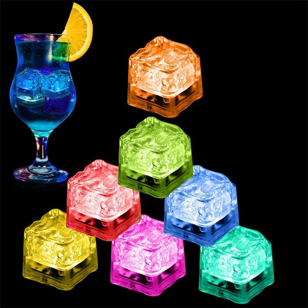 LED Gadget Colors Mini Romantic Luminous Artificial Ice Cube Flash Light Wedding Christmas Party Decoration