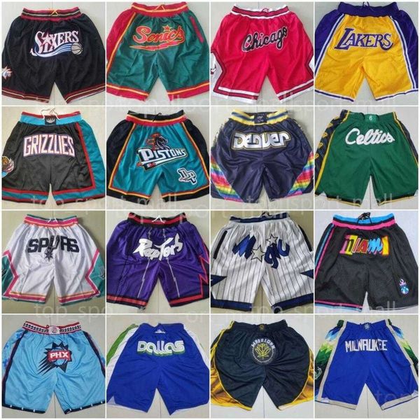 Mens Team Basketball Short Just Don Shorts With Pockets Zipper Baseball Football Sport Wear Casual Pants Gym Beach Sweatpants Justdon Hip Po